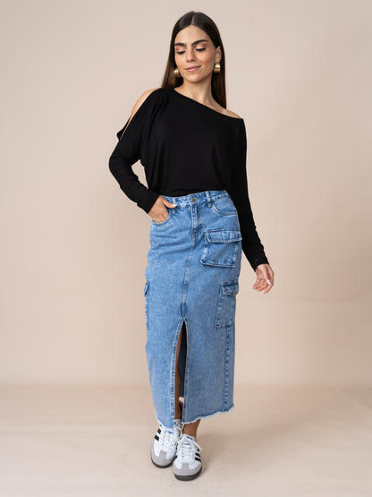 Falda Denim Sofia Azul