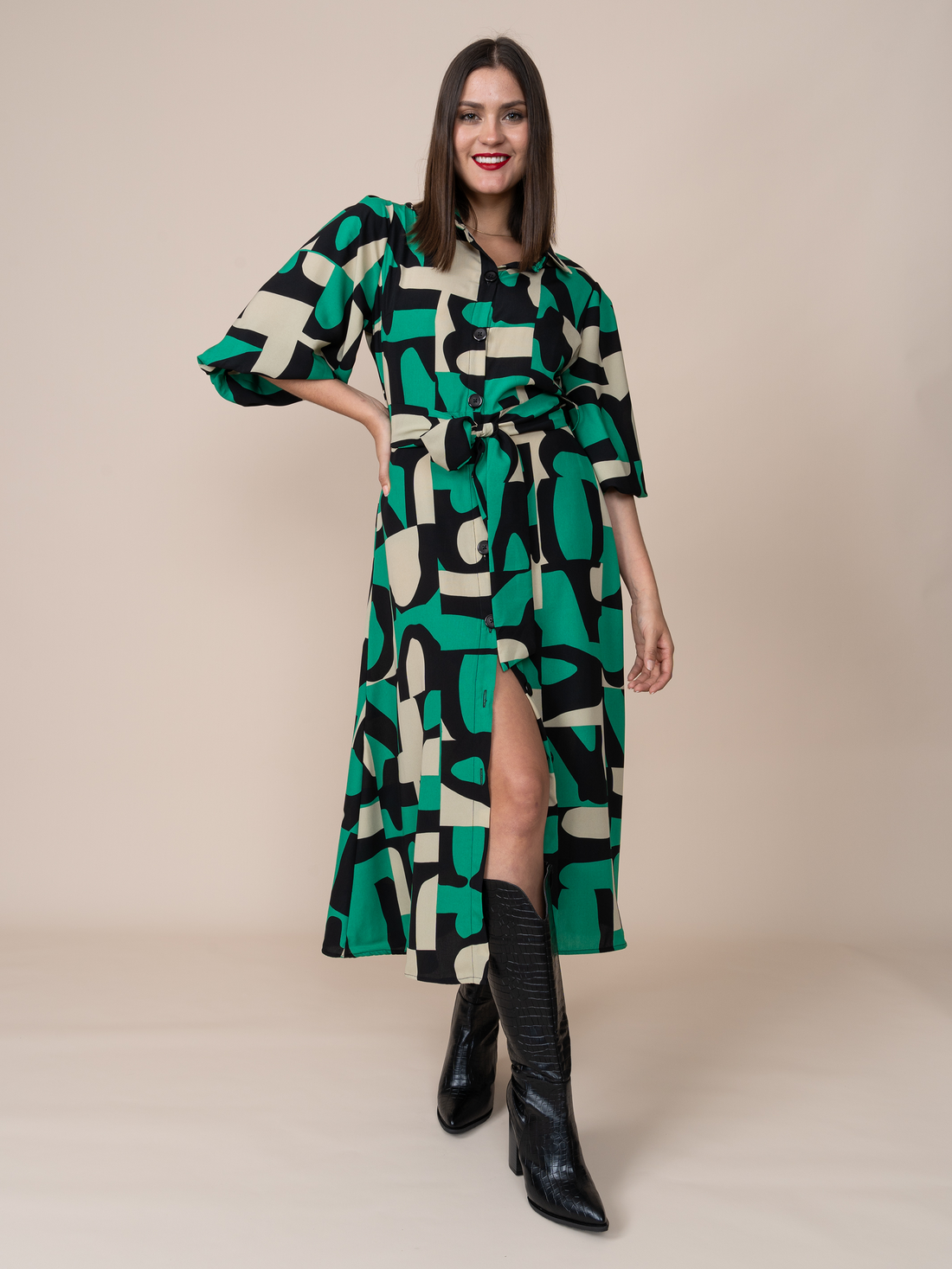 Vestido Tatiana Estampado Verde