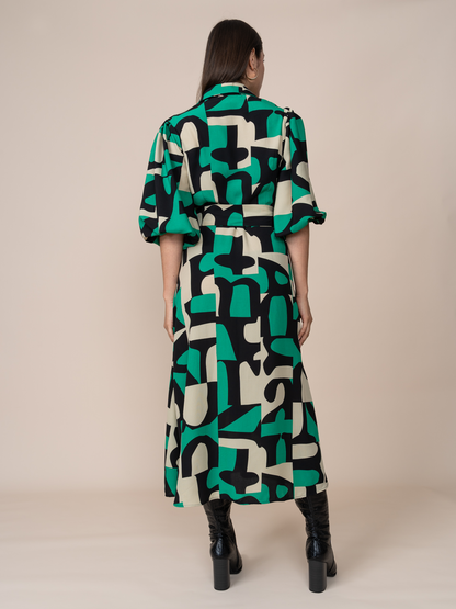 Vestido Tatiana Estampado Verde