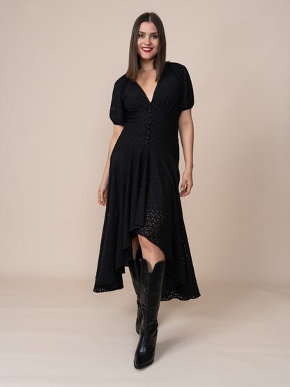 Vestido de Broderie Gloria Negro