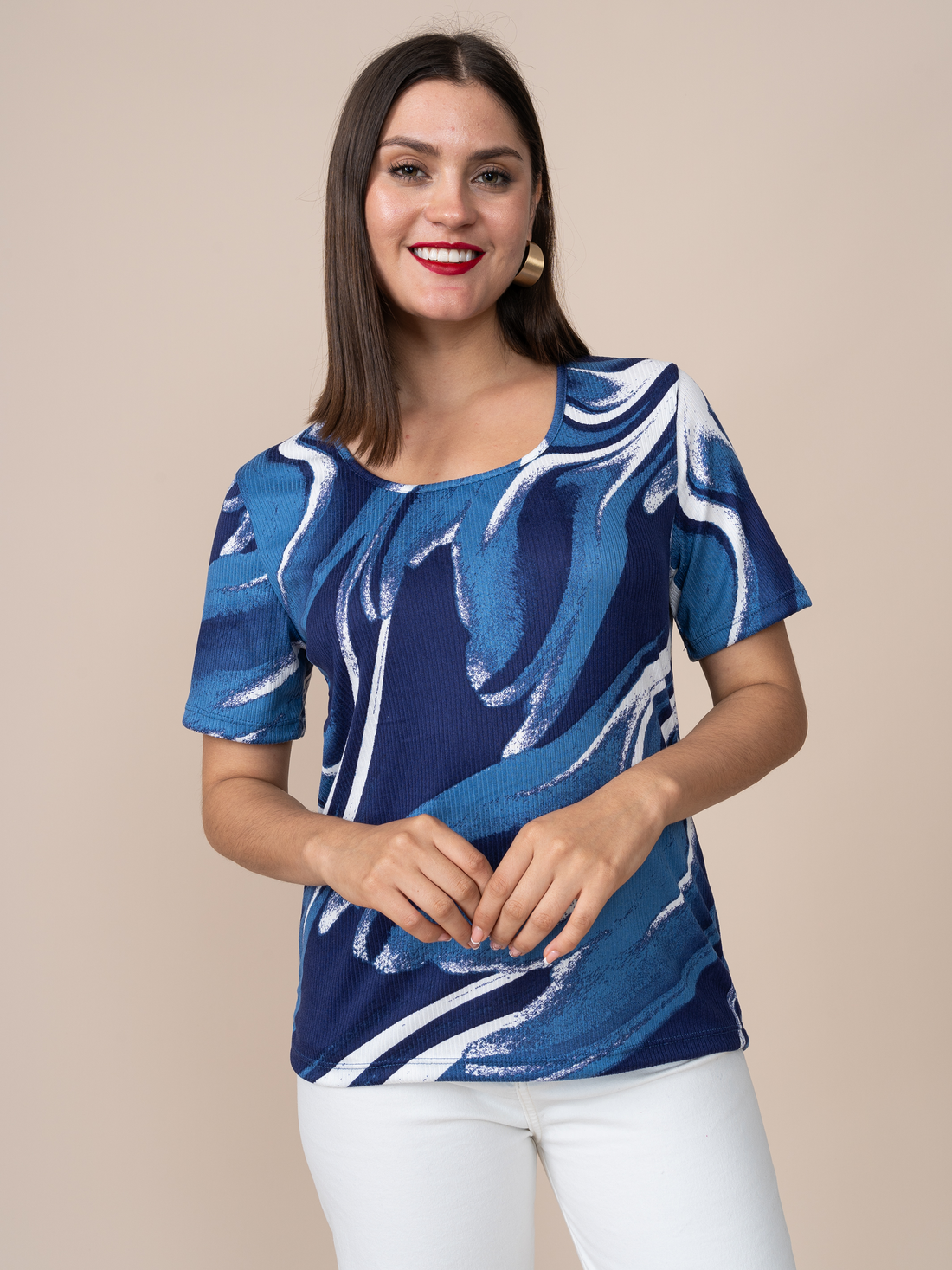 Polo Michi Estampado Azul