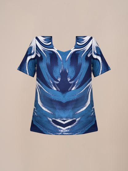 Polo Michi Estampado Azul