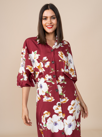 Vestido Kimono Guinda