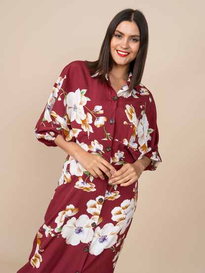 Vestido Kimono Guinda