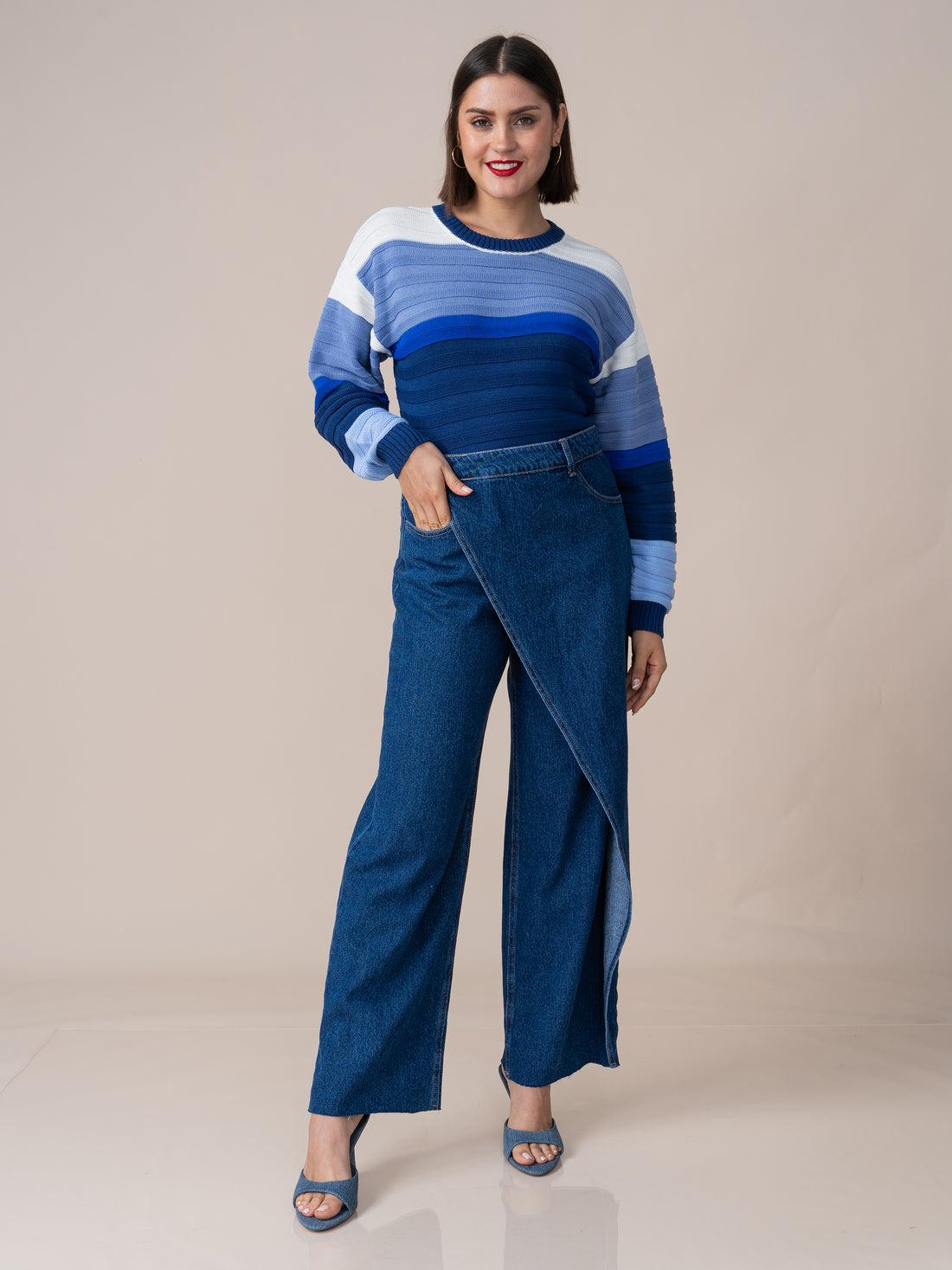 Chompa Tejida Rayas Azul