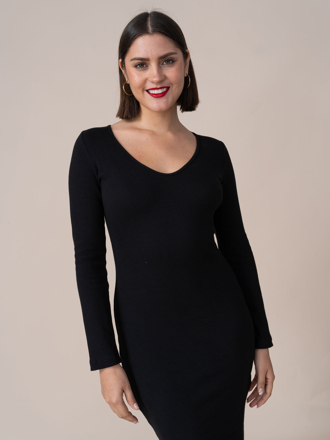 Vestido Danna Cuello V Negro