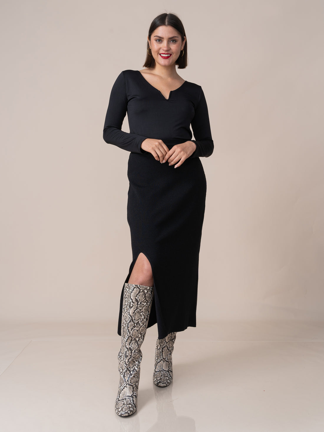 Falda Tejida Claudia Negro