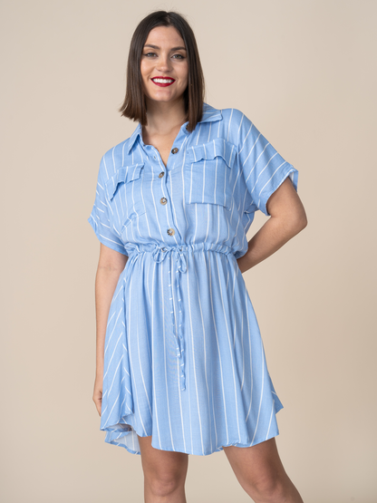 Vestido Barbara Rayas Celeste