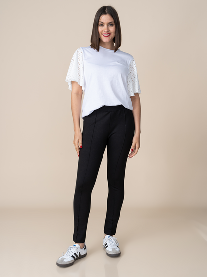 Polo Alegra Manga Broderie Blanco