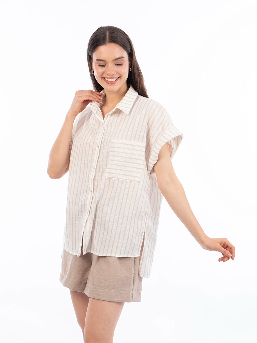 Blusa Maribel Rayas Beige