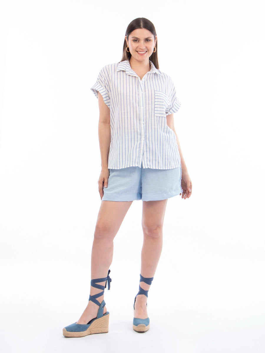 Blusa Maribel Rayas Celeste