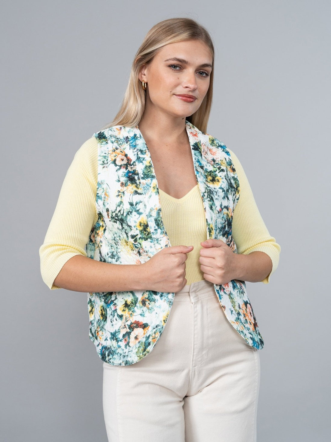 Chaleco Anastasia Estampado Verde en Samira - Chaleco de La Matier