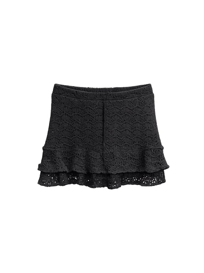 Falda Corta Tejida Negro