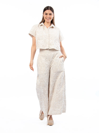 Palazzo Bordado Naty Beige