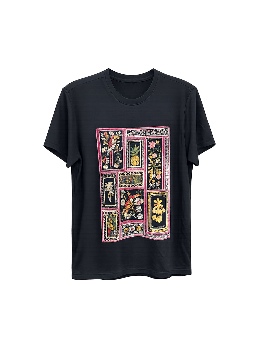 Polo Básico Estampado Negro