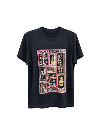 Polo Básico Estampado Negro