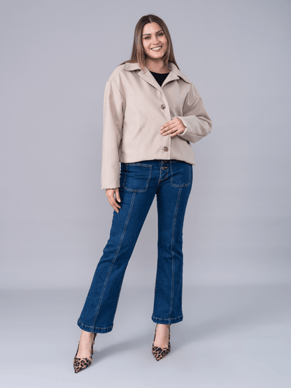 Saco Paño Corto Romina Beige - SACO de La Matier