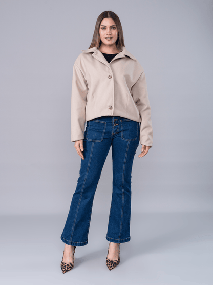 Saco Paño Corto Romina Beige - SACO de La Matier