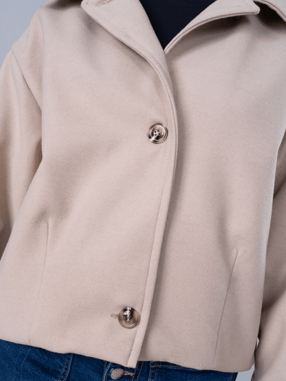 Saco Paño Corto Romina Beige - SACO de La Matier