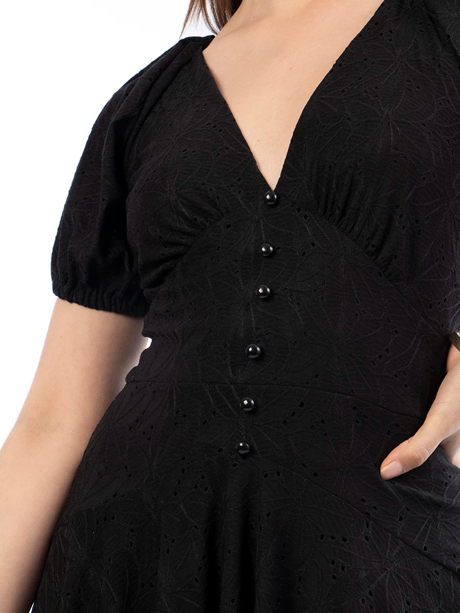 Vestido Broderie Alegra Negro