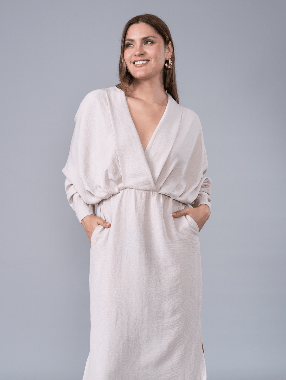Vestido Largo Delia Beige - Vestido de La Matier