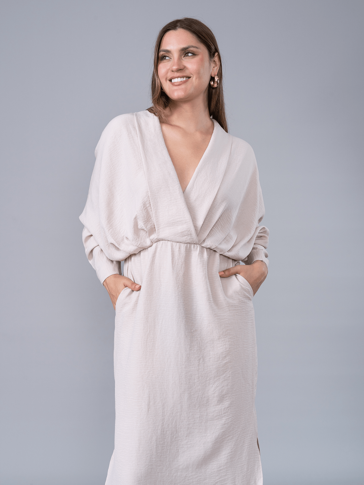 Vestido Largo Delia Beige - Vestido de La Matier