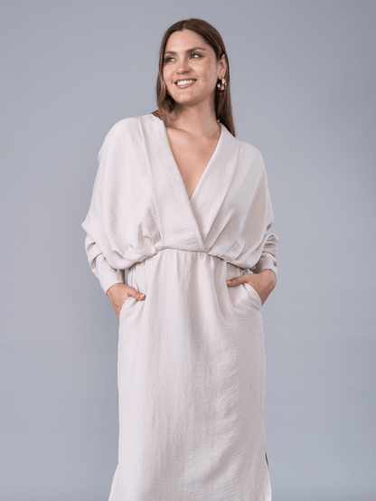 Vestido Largo Delia Beige - Vestido de La Matier
