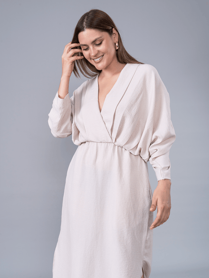 Vestido Largo Delia Beige - Vestido de La Matier