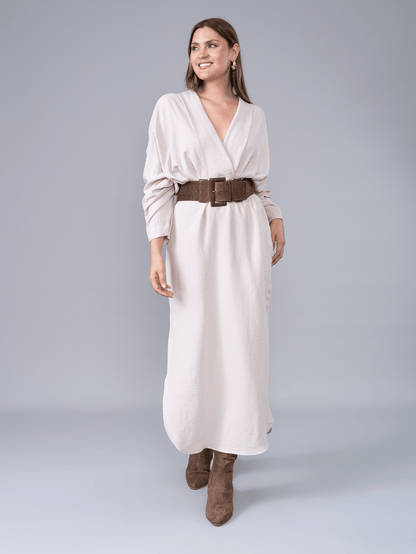 Vestido Largo Delia Beige - Vestido de La Matier