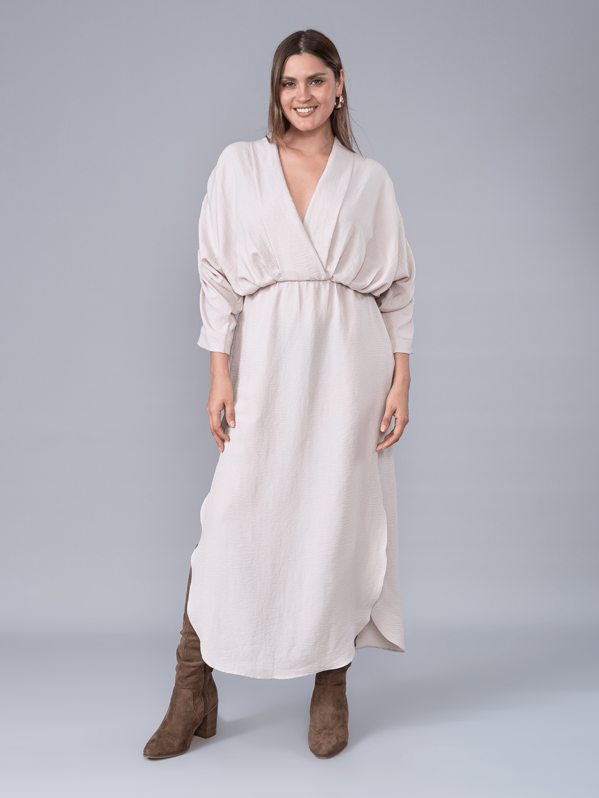 Vestido Largo Delia Beige - Vestido de La Matier