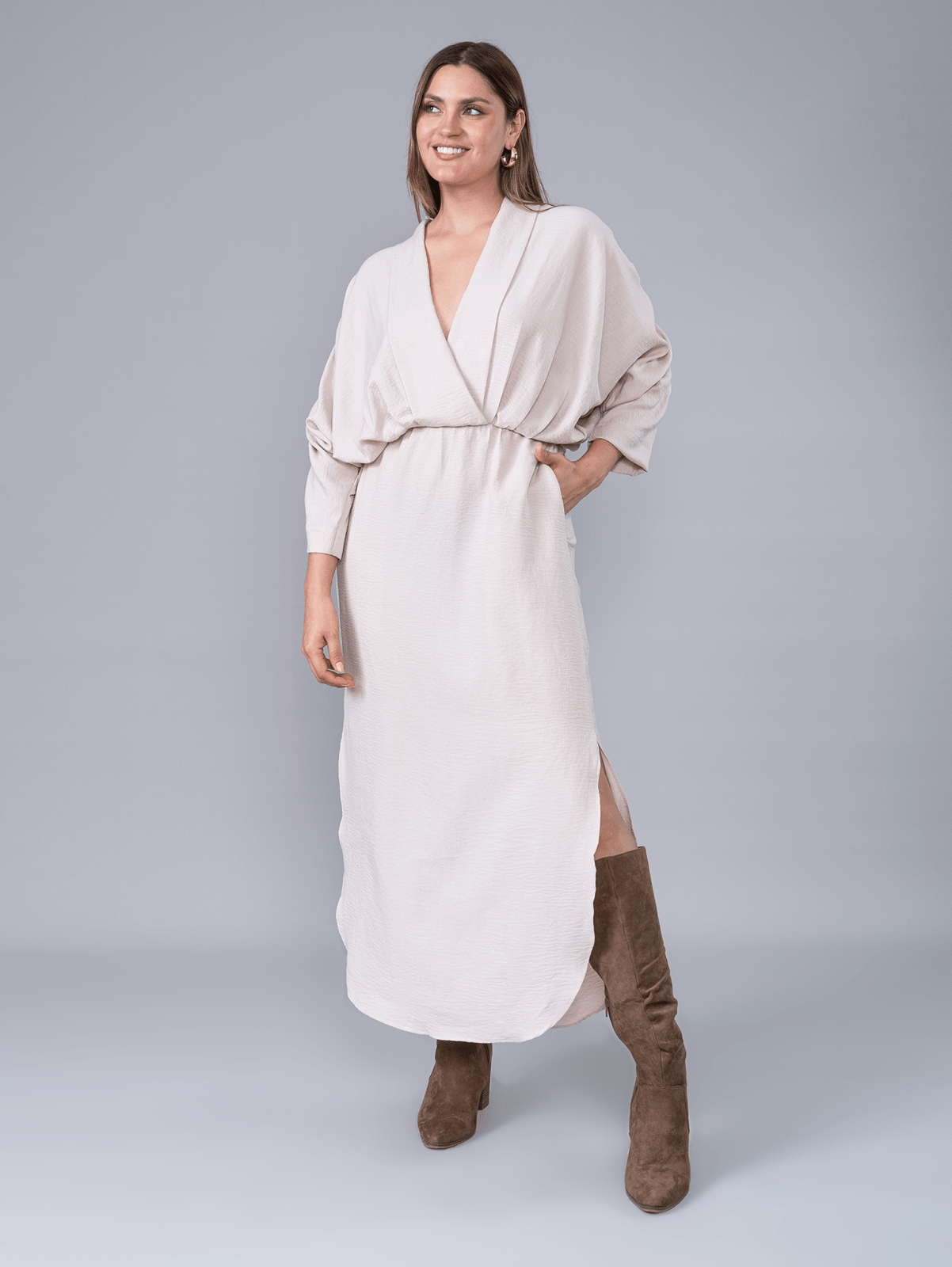 Vestido Largo Delia Beige - Vestido de La Matier