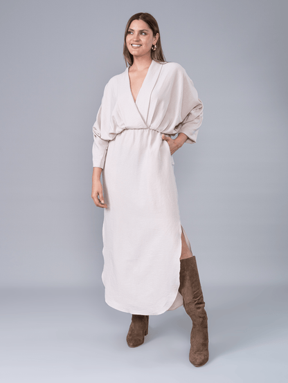 Vestido Largo Delia Beige - Vestido de La Matier