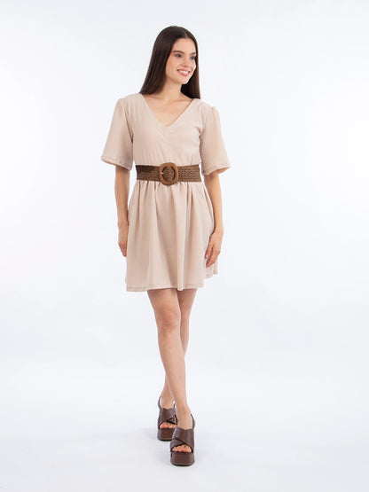Vestido Básico Beige