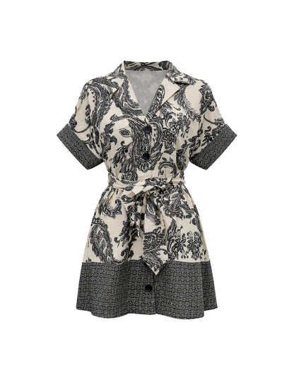 Vestido Lucia Estampado Negro