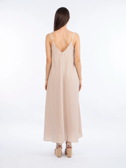 Vestido María Fe Beige