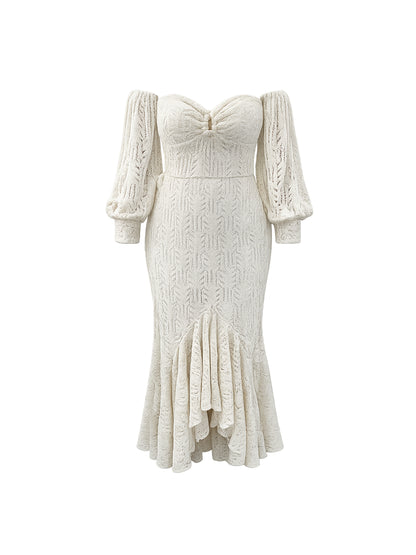 Vestido Tejido Fiore Hueso